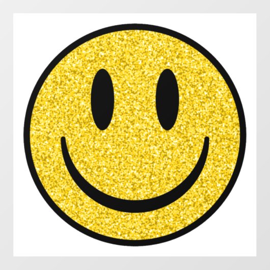 Glitter Smile Face Raamsticker (Vel)
