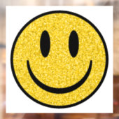 Glitter Smile Face Raamsticker (Vel 2)