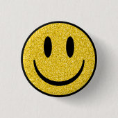 Glitter Smile Face Ronde Button 3,2 Cm (Voorkant)