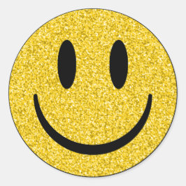 Glitter Smile Face Ronde Sticker