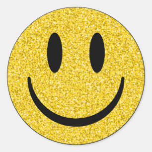 Glitter Smile Face Ronde Sticker
