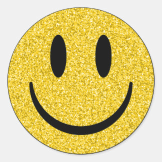 Glitter Smile Face Ronde Sticker