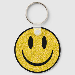 Glitter Smile Face Sleutelhanger