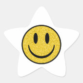 Glitter Smile Face Ster Sticker (Voorkant)
