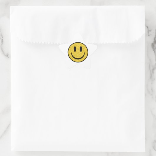Glitter Smile Face Ster Sticker (Tas)