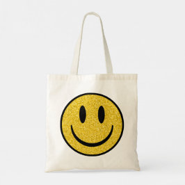 Glitter Smile Face Tote Bag
