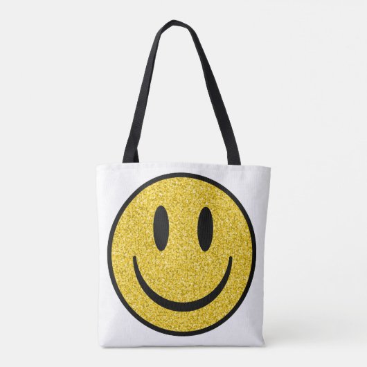 Glitter Smile Face Tote Bag (Achterkant)