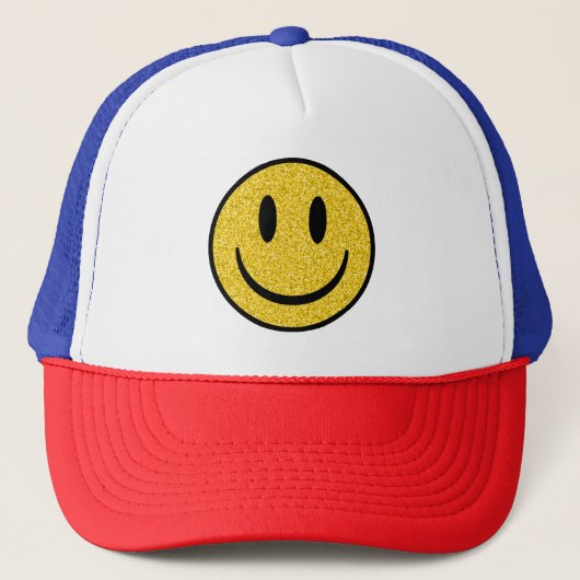 Glitter Smile Face Trucker Pet (Voorkant)
