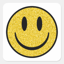 Glitter Smile Face Vierkante Sticker