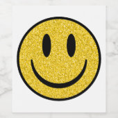 Glitter Smile Face Wijn Etiket (Enkel label)