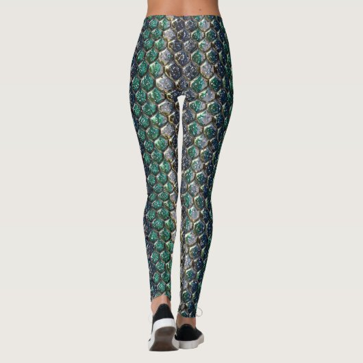 Glitter Snakeskin Pattern – Sparkling Reptile  Leggings (Achterkant)