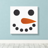 Glitter Sneeuwman Winter Canvas Kunst Kerstcadeau (Insitu (Houten vloer))