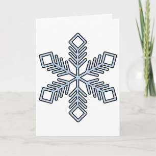 Glitter Sneeuwvlok - Baby Blauwe Takken Kaart