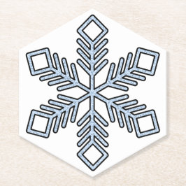 Glitter Sneeuwvlok - Baby Blauwe Takken Kartonnen Onderzetters