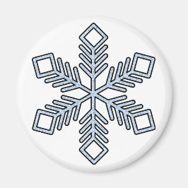 Glitter Sneeuwvlok - Baby Blauwe Takken Magneet