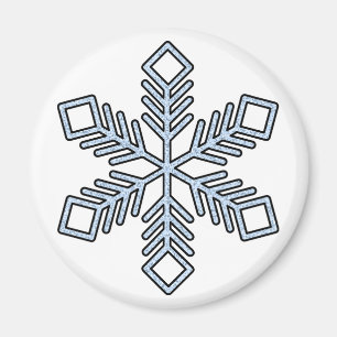 Glitter Sneeuwvlok - Baby Blauwe Takken Magneet