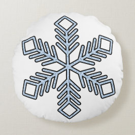 Glitter Sneeuwvlok - Baby Blauwe Takken Rond Kussen