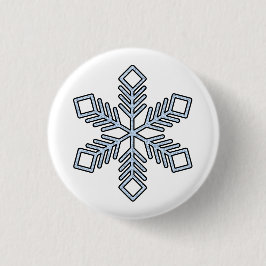 Glitter Sneeuwvlok - Baby Blauwe Takken Ronde Button 3,2 Cm