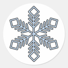 Glitter Sneeuwvlok - Baby Blauwe Takken Ronde Sticker