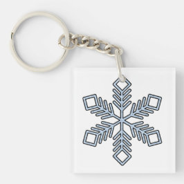Glitter Sneeuwvlok - Baby Blauwe Takken Sleutelhanger
