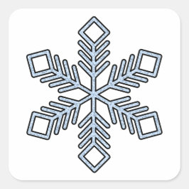 Glitter Sneeuwvlok - Baby Blauwe Takken Vierkante Sticker