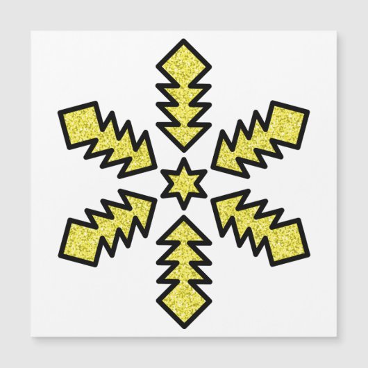 Glitter Sneeuwvlok - Gele Ster (Voorkant)