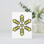 Glitter Sneeuwvlok - Gele Ster Briefkaart (Staand voorkant)