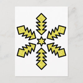 Glitter Sneeuwvlok - Gele Ster Briefkaart