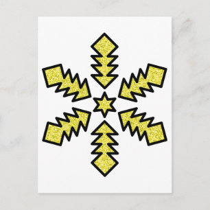 Glitter Sneeuwvlok - Gele Ster Briefkaart