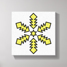 Glitter Sneeuwvlok - Gele Ster Canvas Afdruk