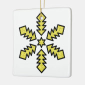 Glitter Sneeuwvlok - Gele Ster Keramisch Ornament (Links)