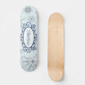 Glitter Sneeuwvlok Mini Skateboard (Voorkant)