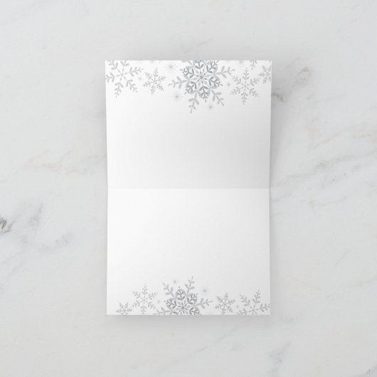 Glitter Sneeuwvlokken 1e Verjaardag Bedankt Card (Binnen)