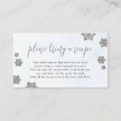 Glitter Sneeuwvlokken brengen een recept Vrijgezel Informatiekaartje (Voorkant)