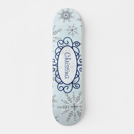 Glitter Sneeuwvlokken Comp Skateboard (Voorkant)