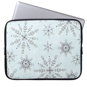 Glitter Sneeuwvlokken Laptop Sleeve Beschermende H