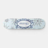 Glitter Sneeuwvlokken Old School Skateboard (Horizontaal)