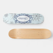 Glitter Sneeuwvlokken Old School Skateboard (Horizontaal)