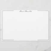 Glitter Sneeuwvlokken Zwart Wit Elegant Classy Chi Briefpapier (Voorkant)