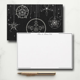 Glitter Sneeuwvlokken Zwart Wit Elegant Classy Chi Briefpapier