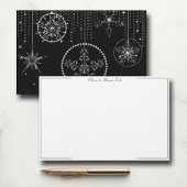 Glitter Sneeuwvlokken Zwart Wit Elegant Classy Chi Briefpapier