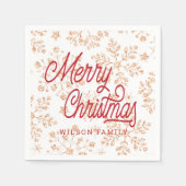  glitter snewflake kerst monogram servet (Voorkant)