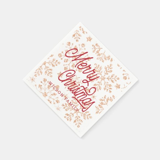  glitter snewflake kerst monogram servet (Hoek)