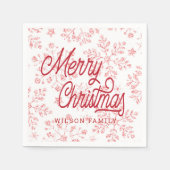  glitter snewflake kerst monogram servet (Voorkant)