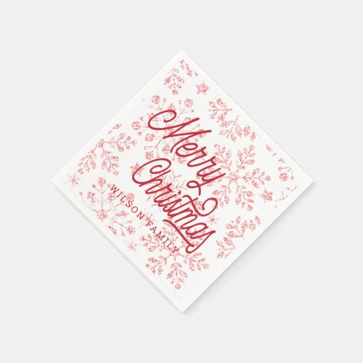  glitter snewflake kerst monogram servet (Hoek)