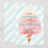 Glitter-snoep partijuitnodiging kaart (Voorkant / Achterkant)