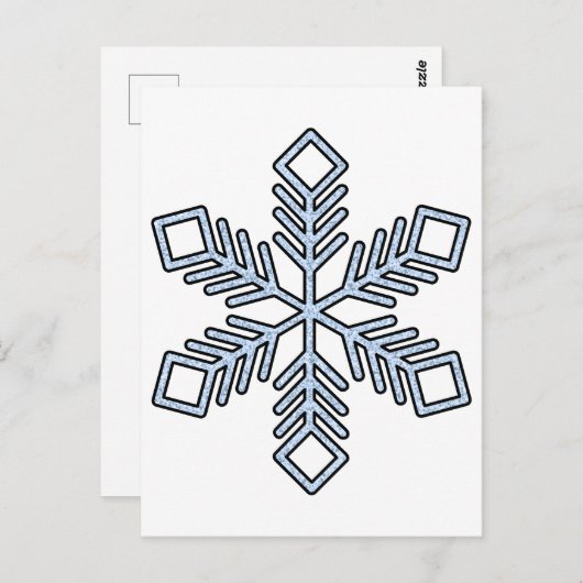 Glitter Snowflake - Baby Blue Branches Briefkaart (Voorkant / Achterkant)