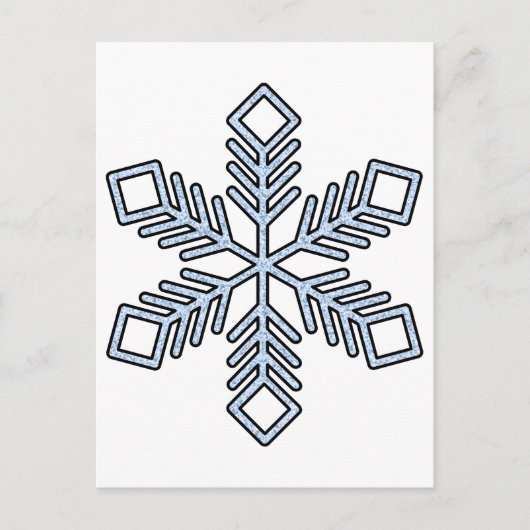 Glitter Snowflake - Baby Blue Branches Briefkaart (Voorkant)