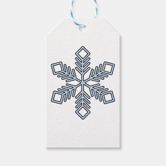 Glitter Snowflake - Baby Blue Branches Cadeaulabel (Voorkant)