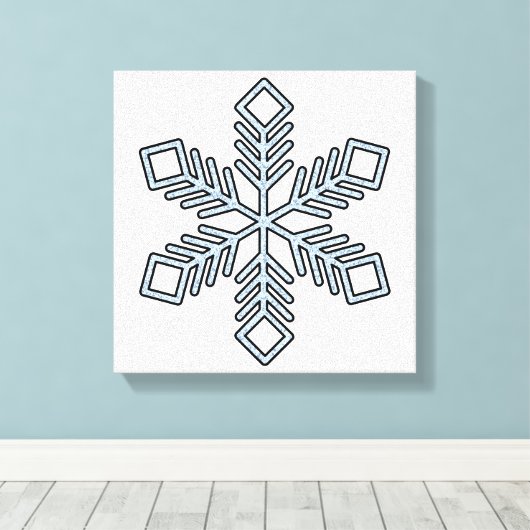 Glitter Snowflake - Baby Blue Branches Canvas Afdruk (Insitu (Houten vloer))